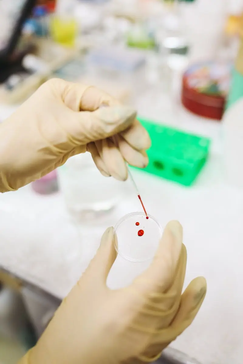 Laboratório clínico — análise de amostras